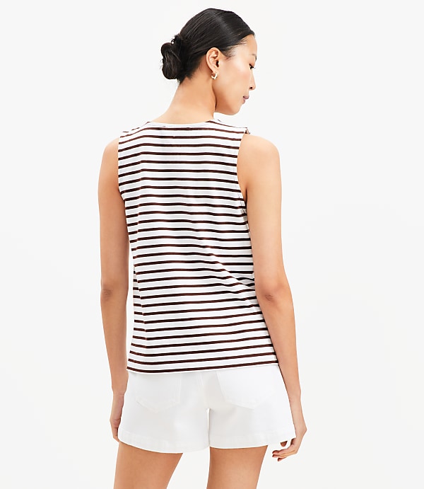 Striped Henley Tank Top