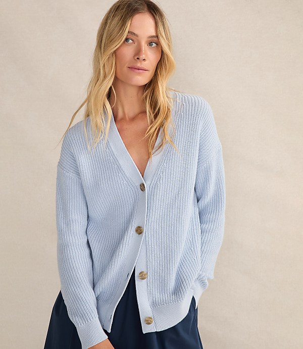 Haven Well Within Organic Cotton Shaker Stitch Cardigan