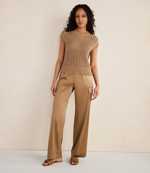 Haven Well Within Organic Cotton Open Stitch Short Sleeve Sweater