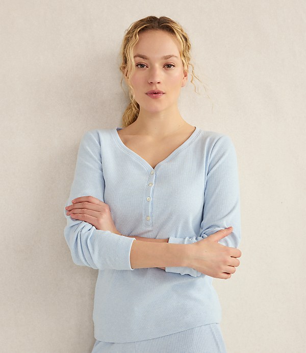Haven Well Within Organic Cotton Rib Knit Henley