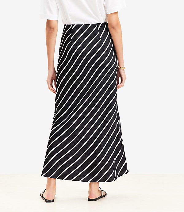 Striped Bias Maxi Skirt
