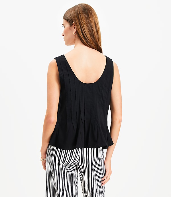 Petite Pleated V-Neck Tank Top