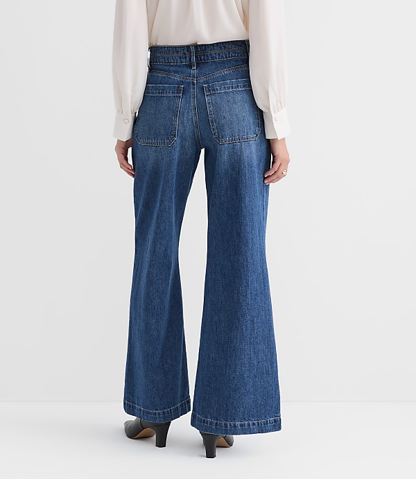 Palazzo Jeans in Classic Mid Wash