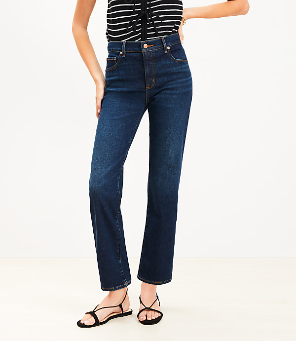 Petite Mid Rise Slim Jeans in Rich Dark Indigo Wash