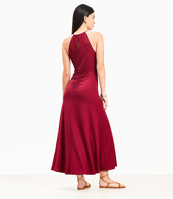 Ruched Midi Halter Dress