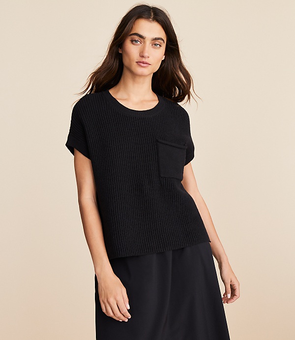 Lou & Grey Ribbed Pocket Wedge Sweater
