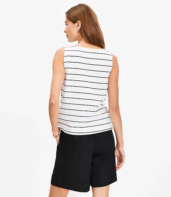Striped Side Button Tank Top