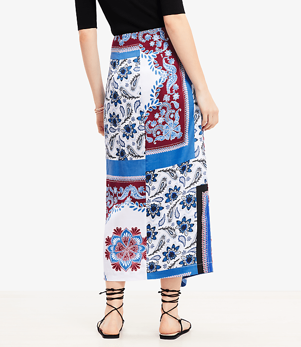 Tiled Wrap Midi Skirt