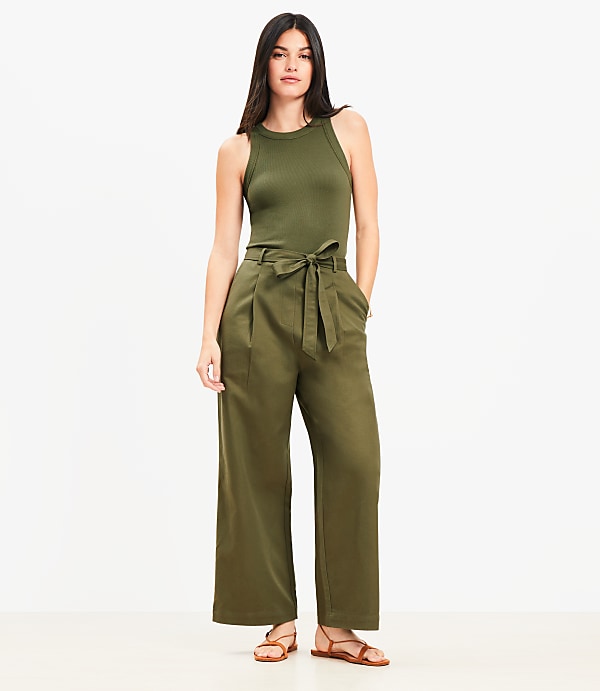 Petite Perfect Ribbed Mixed Media Jumpsuit