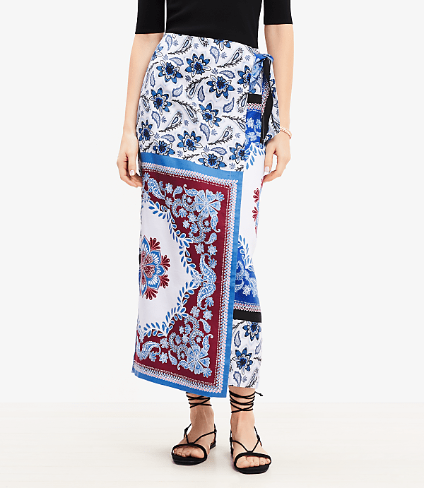 Tiled Wrap Midi Skirt