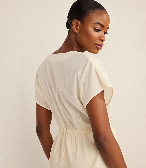 Haven Well Within Organic Cotton Crinkle Gauze Flutter Sleeve Top