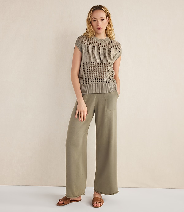 Haven Well Within Organic Cotton Open Stitch Short Sleeve Sweater