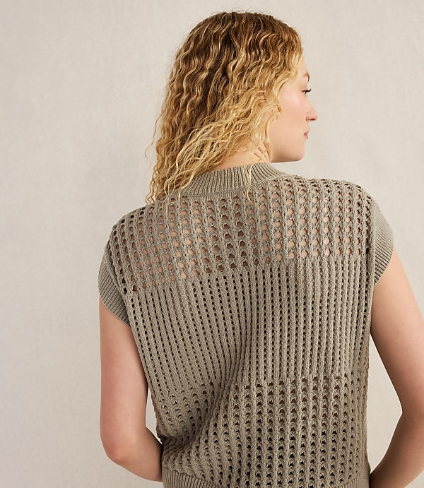 Haven Well Within Organic Cotton Open Stitch Short Sleeve Sweater