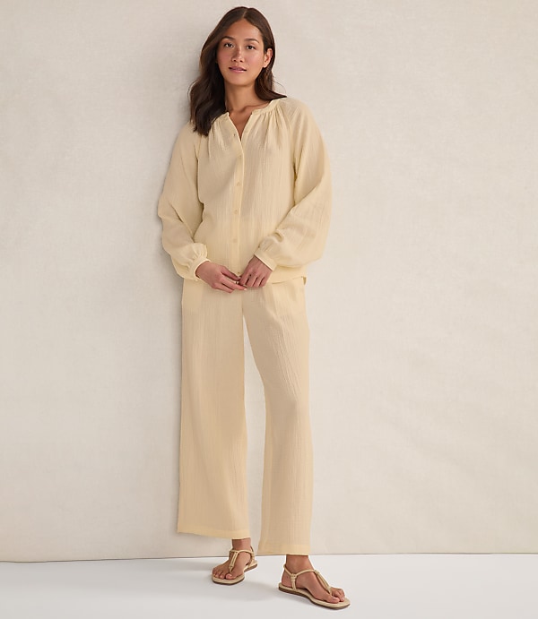 Haven Well Within Organic Cotton Gauze Long Sleeve Top
