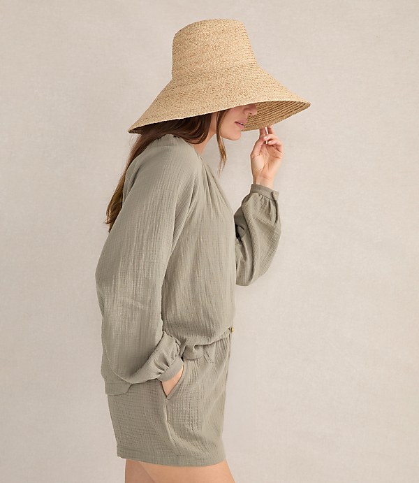 Haven Well Within Organic Cotton Gauze Long Sleeve Top