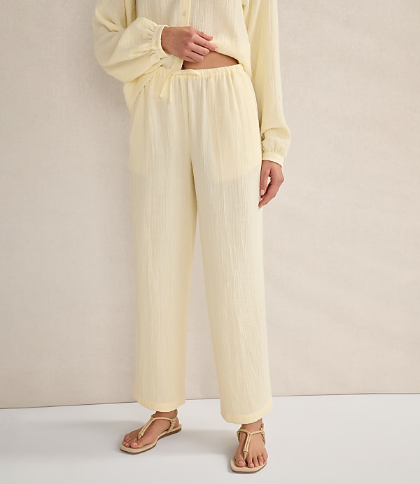 Haven Well Within Organic Cotton Gauze Straight Leg Pants