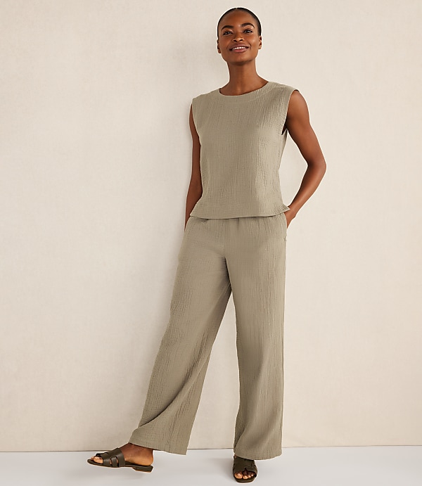 Haven Well Within Organic Cotton Gauze Straight Leg Pants