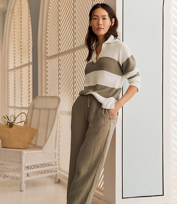 Haven Well Within Organic Cotton Gauze Straight Leg Pants