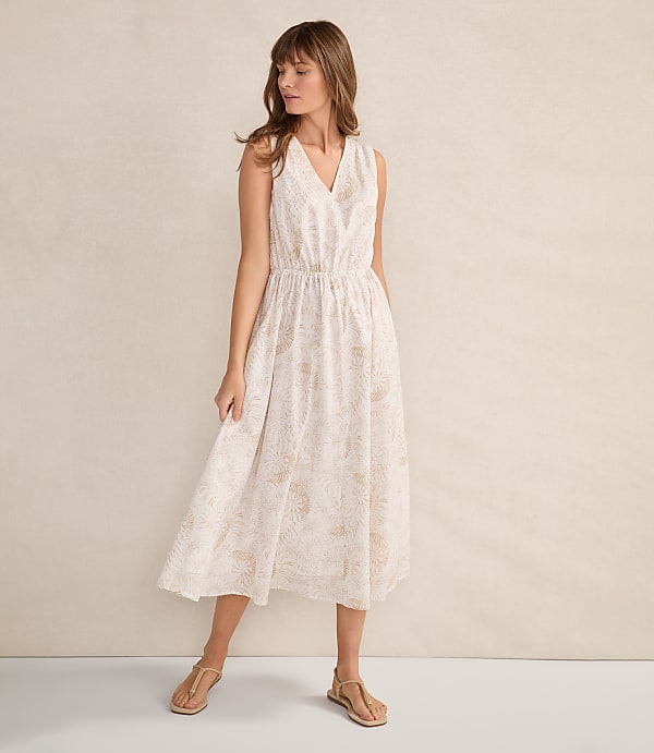 Haven Well Within Cotton Voile Blend Shell Midi Dress