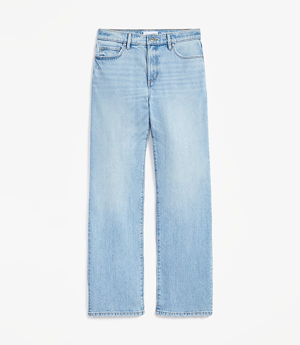 Mid Rise Relaxed Straight Jeans in Mid Wash
