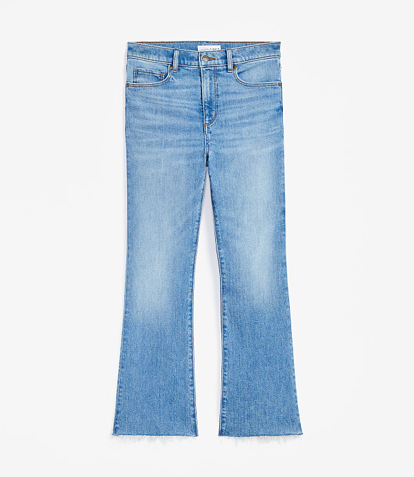 Petite Fresh Cut High Rise Kick Crop Jeans in Authentic Light Indigo Wash
