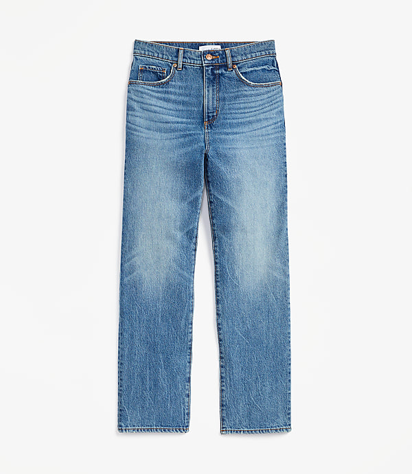 High Rise Straight Jeans in Authentic Vintage Mid Wash