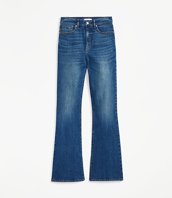 Petite High Rise Slim Flare Jeans in Vintage Dark Indigo Wash
