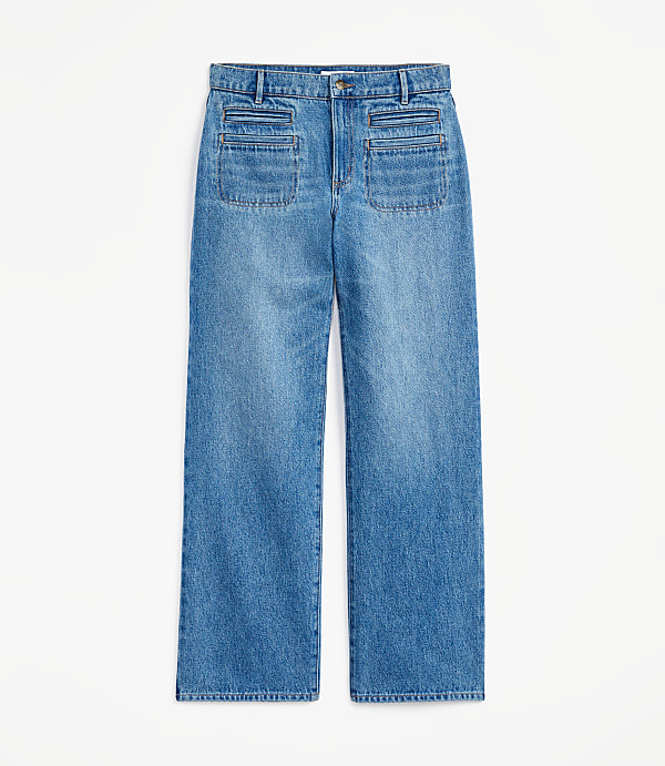 Mid Rise Relaxed Straight Jeans in Mid Vintage Wash