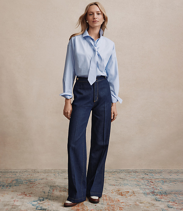 Refined High Rise Trouser Jeans in Rinse Wash