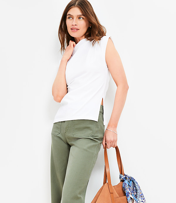 Pleated Side Slit Top