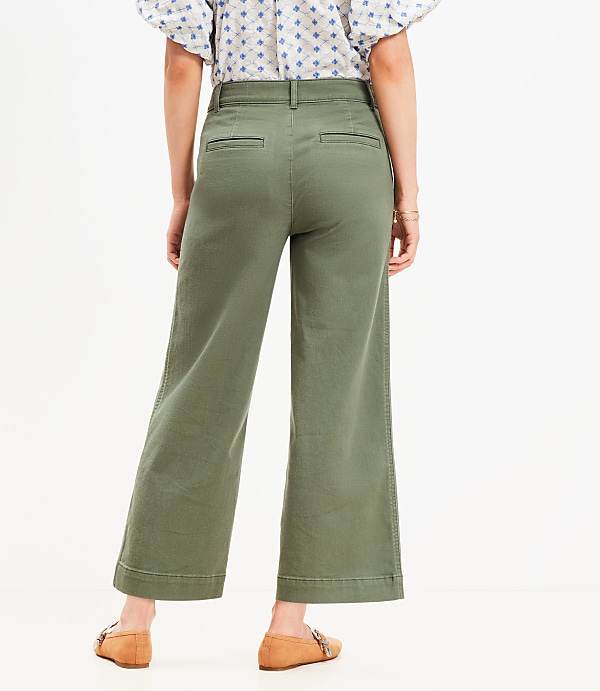 Tall Palmer Wide Leg Crop Pants in Twill