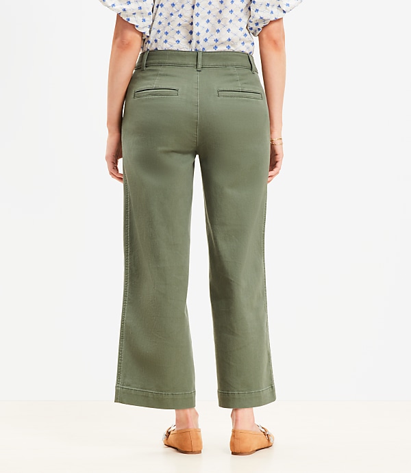 Curvy Palmer Wide Leg Crop Pants in Twill