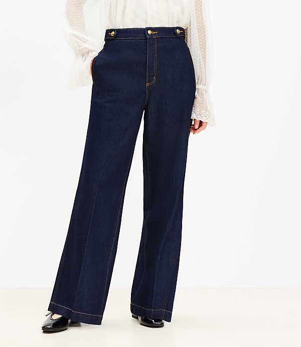 Petite Refined High Rise Trouser Jeans in Rinse Wash