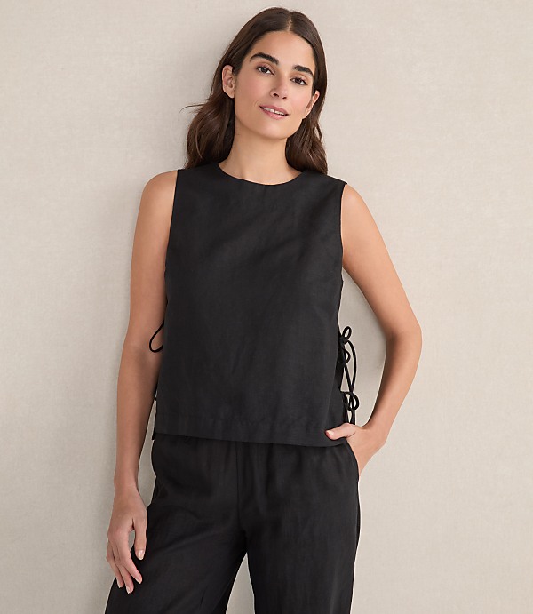 Haven Well Within Organic Cotton Linen Side Tie Tank