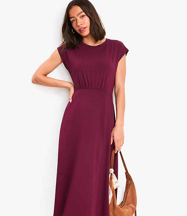 Cap Sleeve Midi Pocket Dress