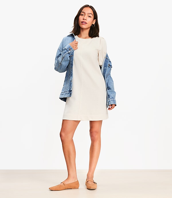 Petite Short Sleeve Sweatshirt Mini Dress