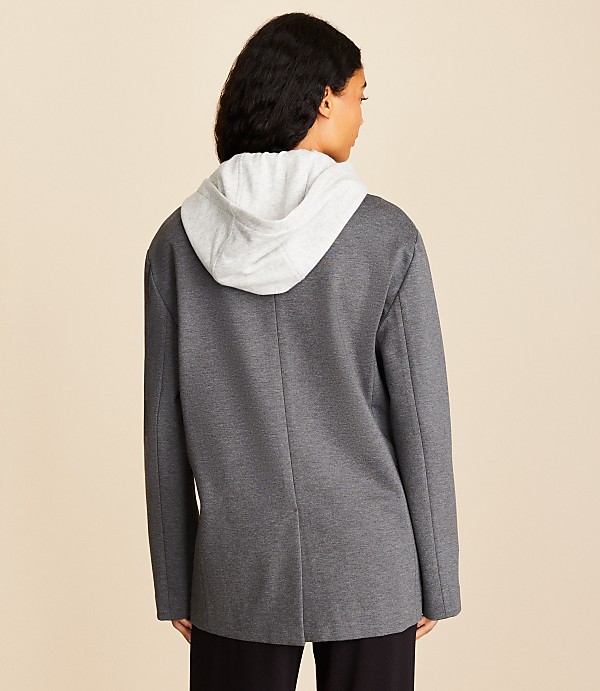 Lou & Grey Sporty Ponte Hooded Blazer
