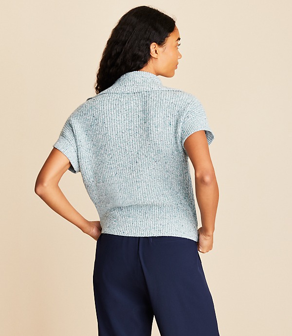Lou & Grey Ribbed Half Zip Wedge Sweater