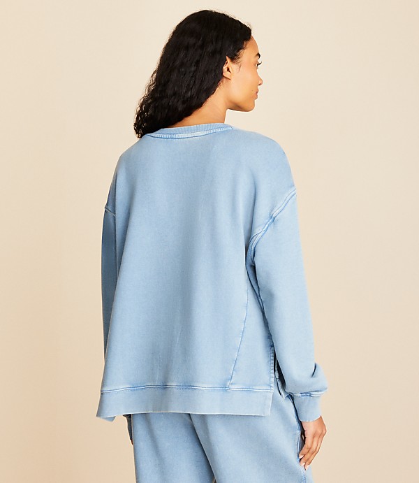 Petite Lou & Grey Denim Washed Sweatshirt