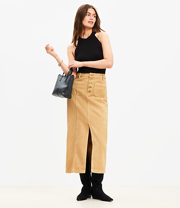 Petite Utility Pocket Midi Skirt
