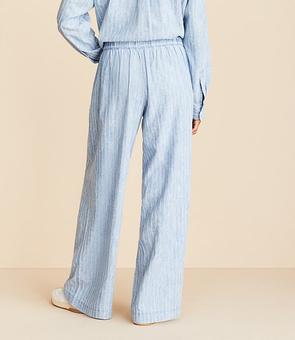 Petite Lou & Grey Striped Straight Pants