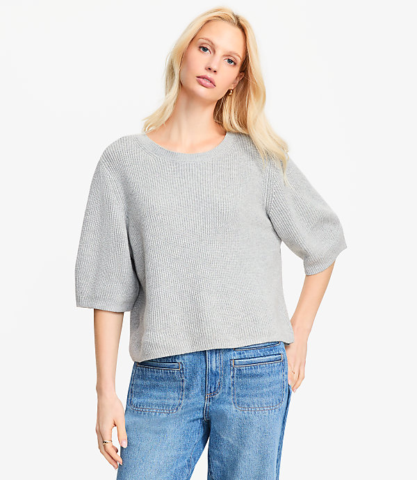 Petite Heathered Relaxed Sweater Tee