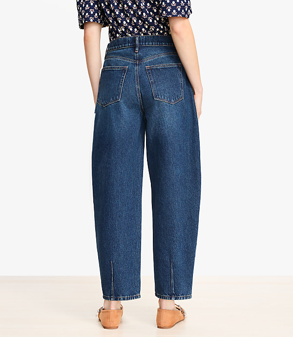 Curvy High Rise Barrel Jeans in Authentic Dark Wash