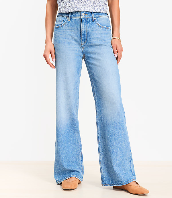 Curvy High Rise Wide Leg Jeans in Vintage Indigo