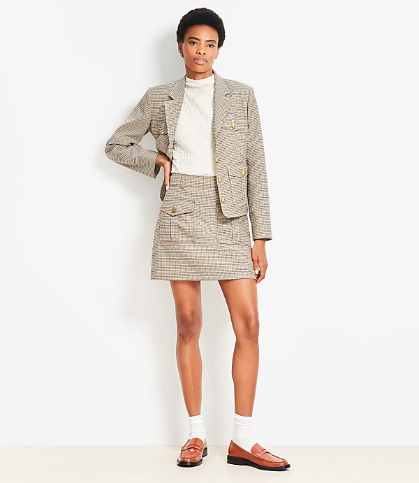 Plaid Patch Pocket Mini Skirt