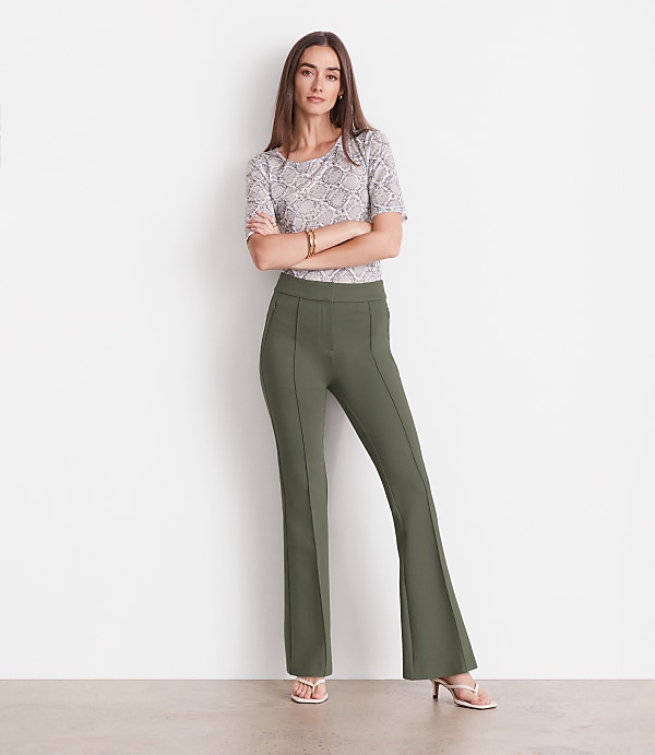 Petite LOFT Versa Ponte Deluxe Flare Pants