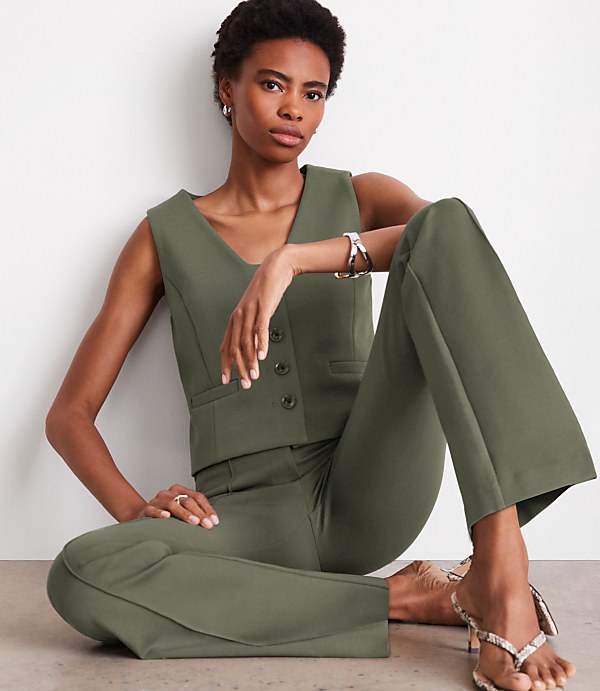 Petite LOFT Versa Ponte Pocket Vest