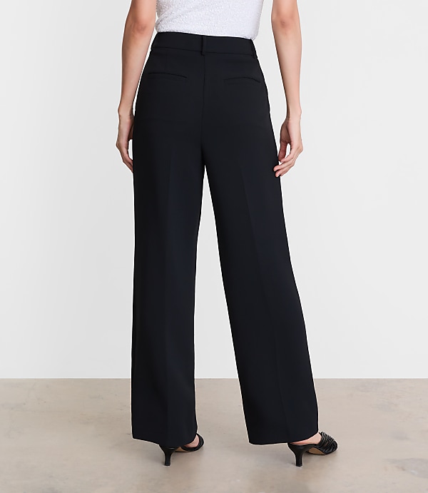 LOFT Versa Crepe Drape Pleated Relaxed Straight Pants