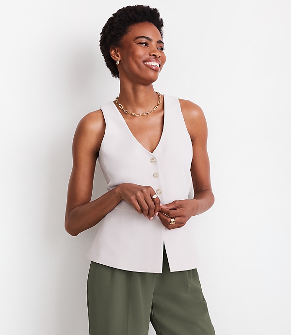 LOFT Versa Crepe Drape Halter Vest
