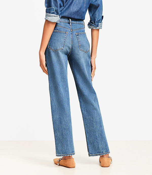 High Rise Straight Jeans in Authentic Vintage Mid Wash